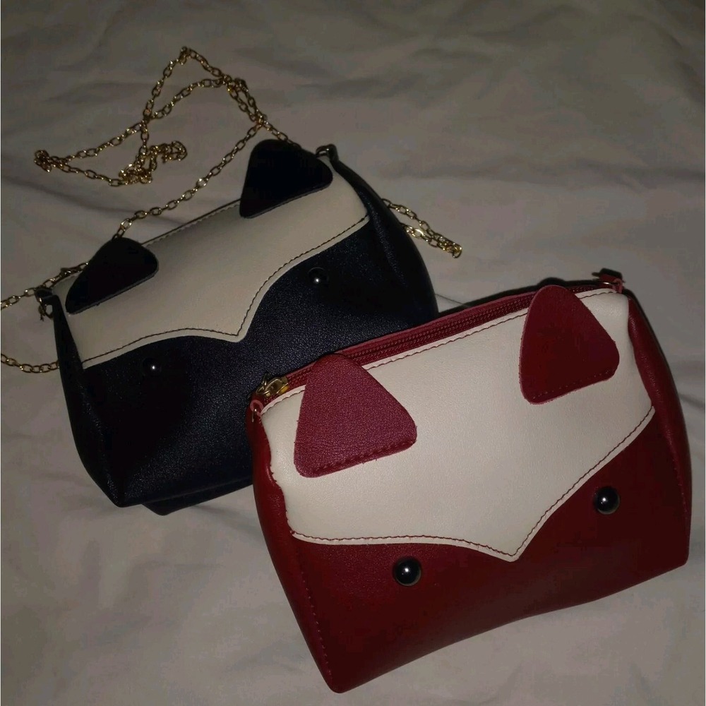 2 Fox Crossbody Bags Purses 7"x6"x3"